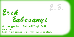 erik babcsanyi business card